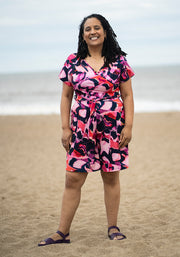 Zelena Abstract Butterfly Wing Print Cotton Playsuit