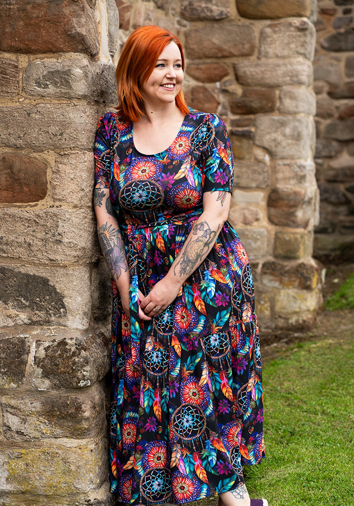 Seventh angle of Zephr Dream Catcher Print Midaxi Dress