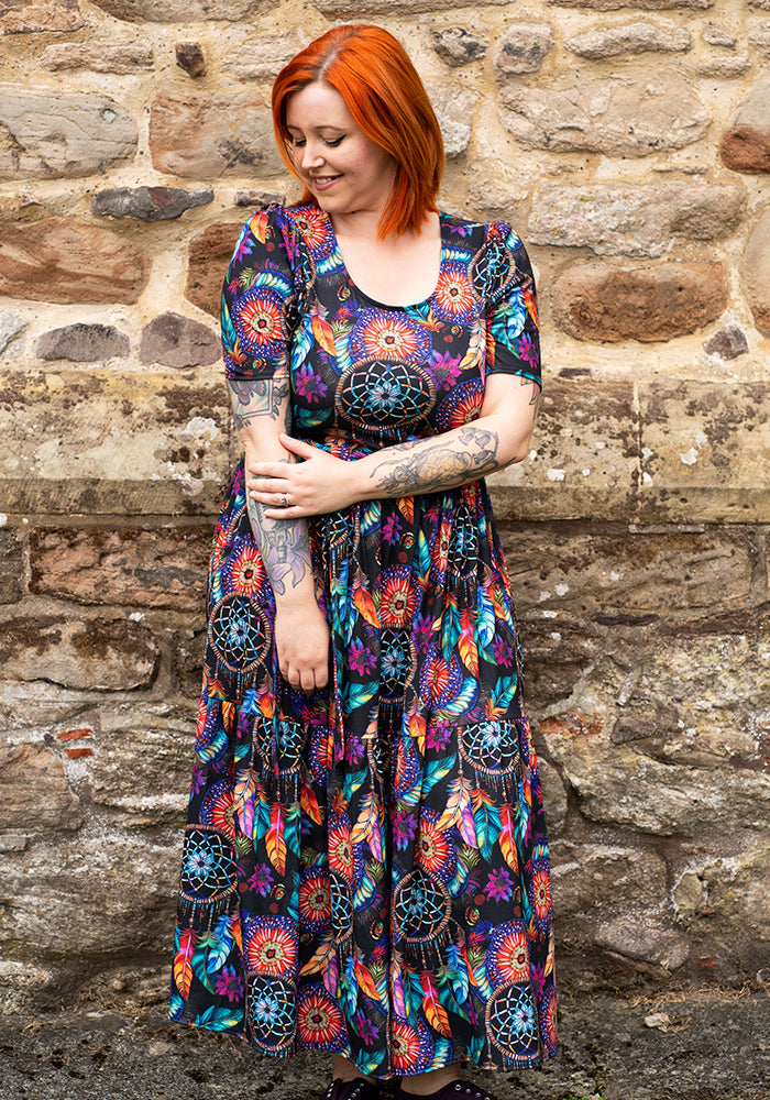 Fourth angle of Zephr Dream Catcher Print Midaxi Dress