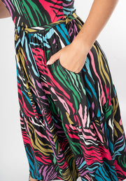 Zena Bright Animal Print Tiered Hem Midaxi Dress