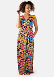 Zendaya Tropical Leaf Print Maxi Dress