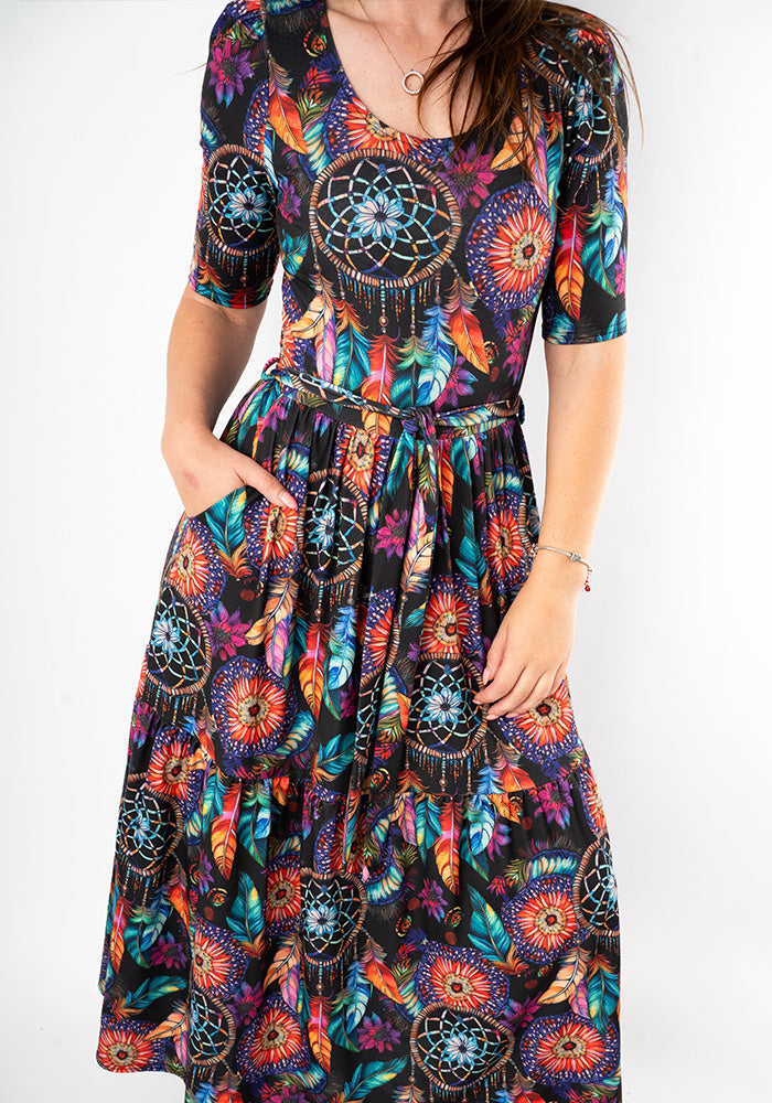 Eleventh angle of Zephr Dream Catcher Print Midaxi Dress