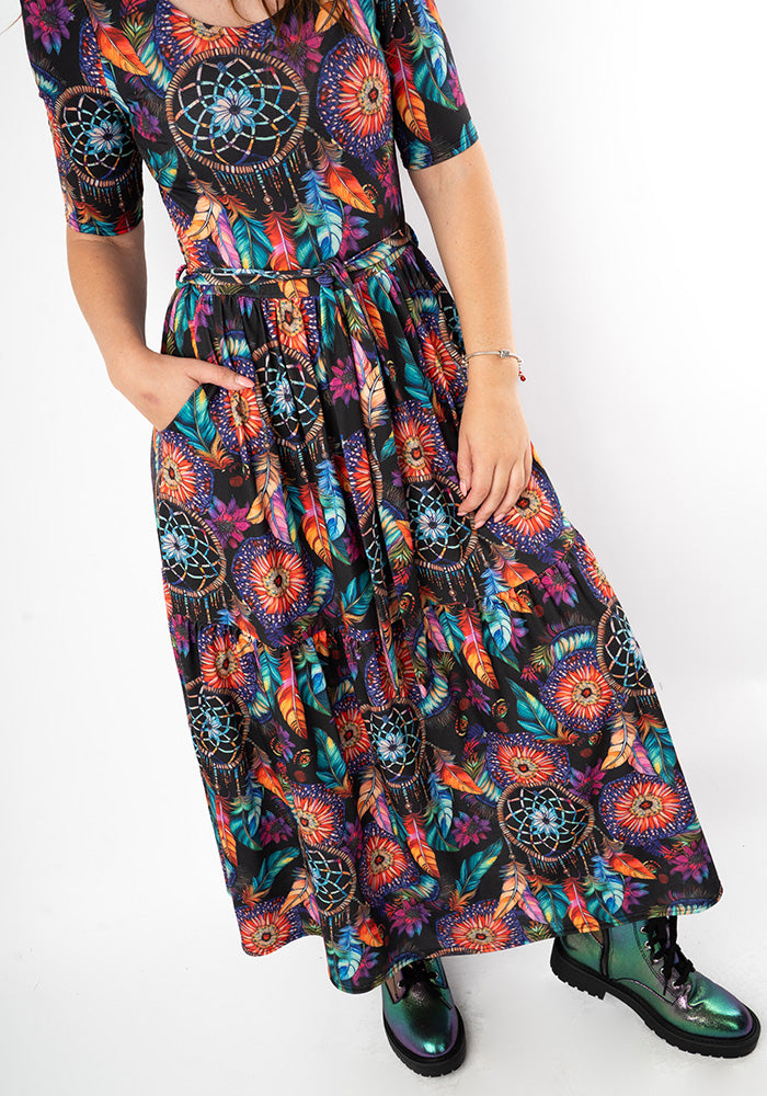 Eighth angle of Zephr Dream Catcher Print Midaxi Dress
