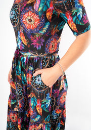 Zephr Dream Catcher Print Midaxi Dress
