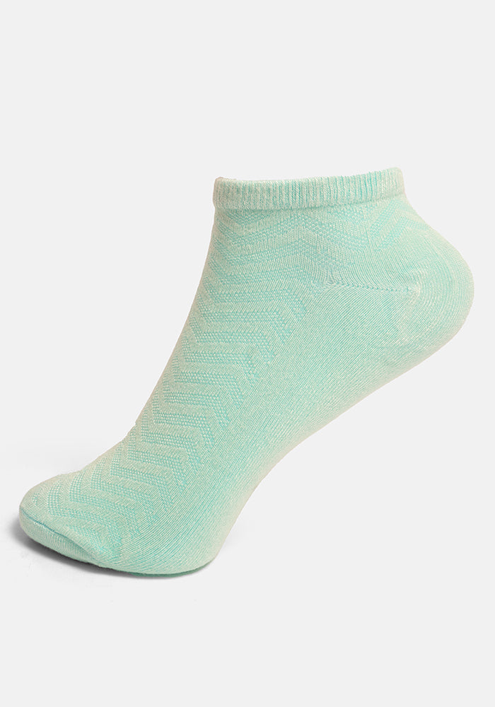 Front view of Aqua Bamboo Trainer Socks