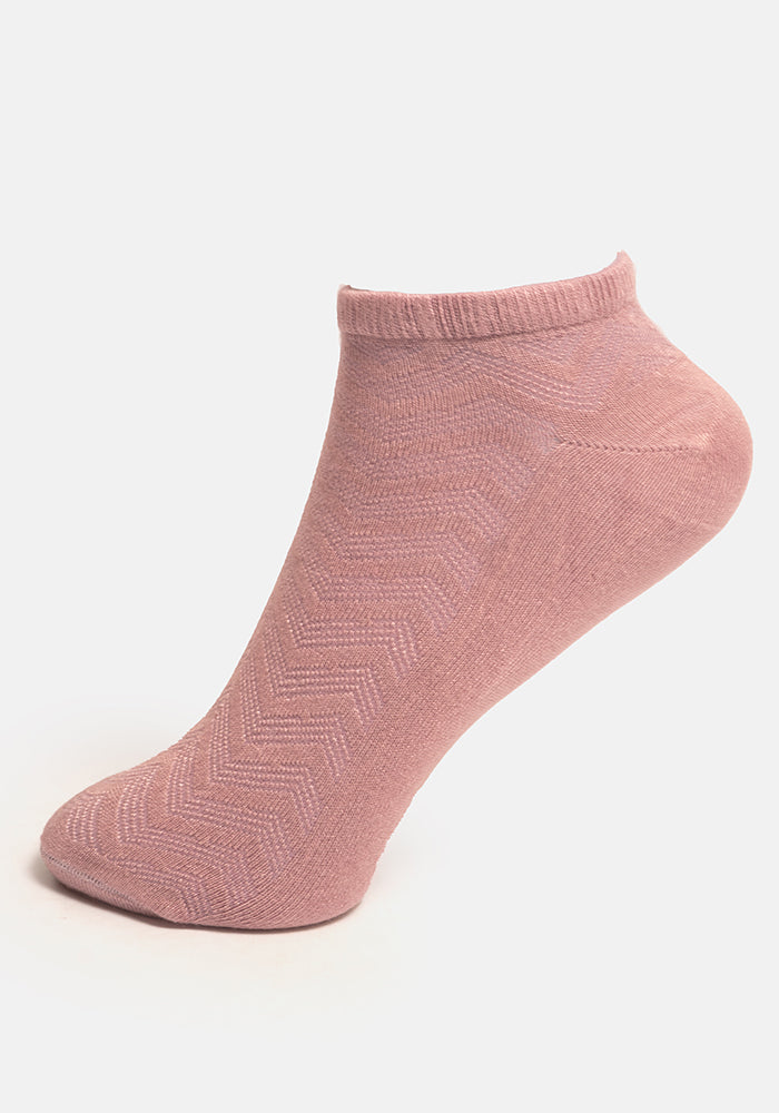 Front view of Orchid Bamboo Trainer Socks