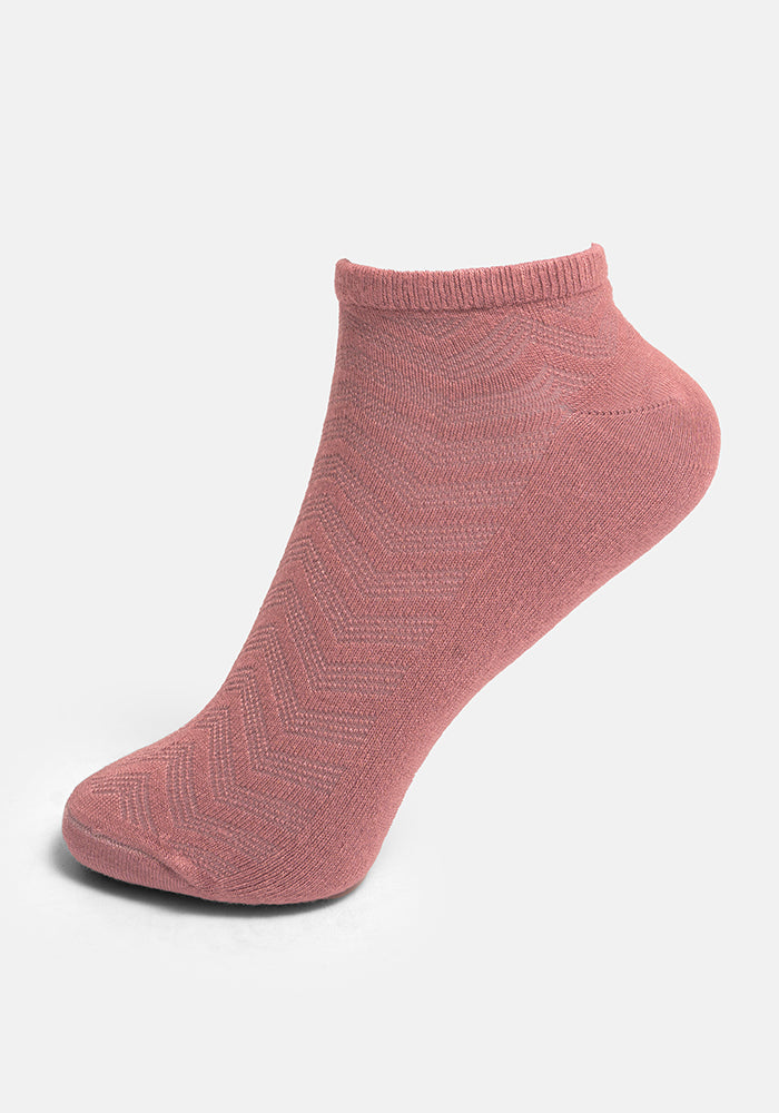 Front view of Peony Bamboo Trainer Socks