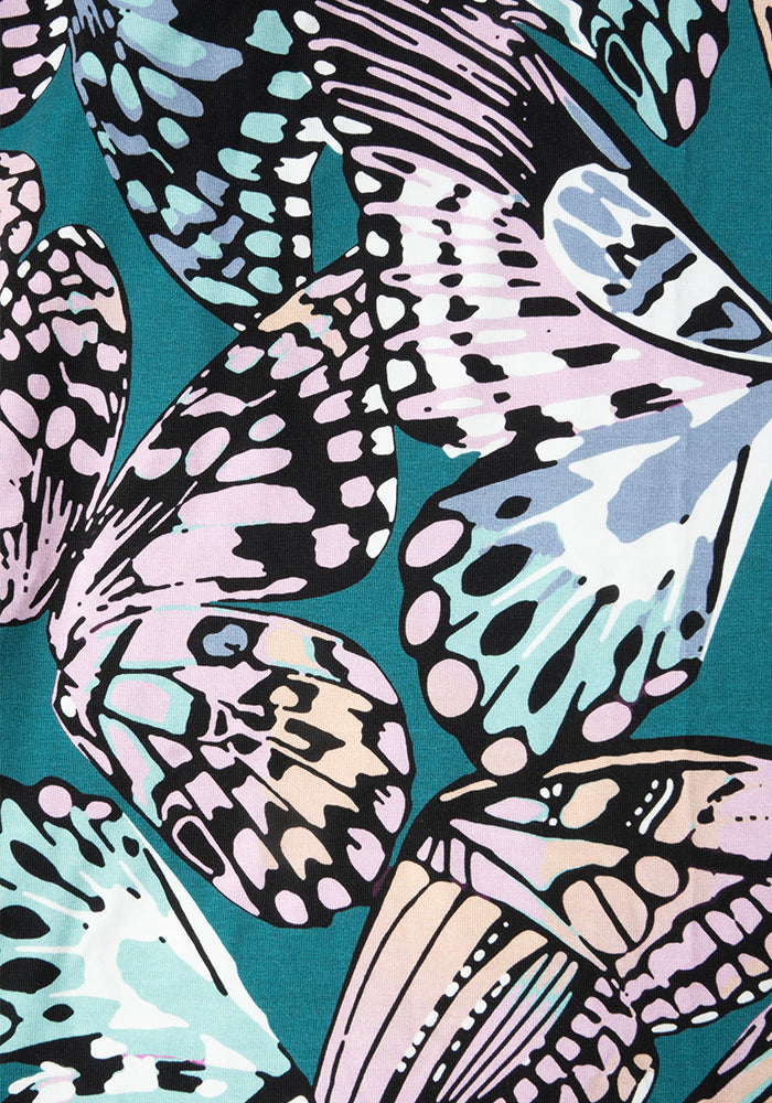 Zila Butterfly Wings Print Cotton Midi Dress