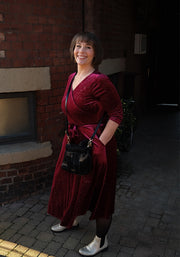 Ziya Wine Sparkle Midi Dress