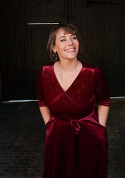 Ziya Wine Sparkle Midi Dress