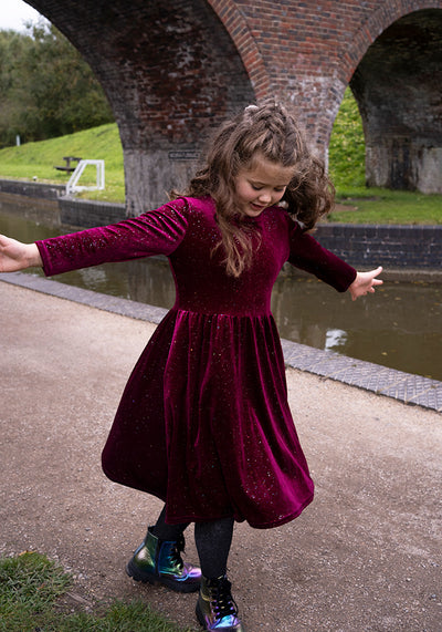 Children's Wine & Sparkle Dress (Ziya)