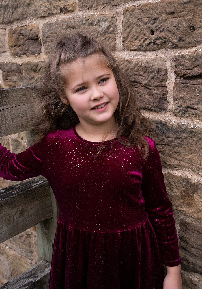 Children's Wine & Sparkle Dress (Ziya)