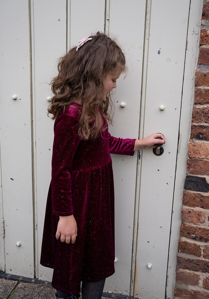 Children's Wine & Sparkle Dress (Ziya)