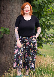 Zola Solid Black Cotton Bubble Hem Top