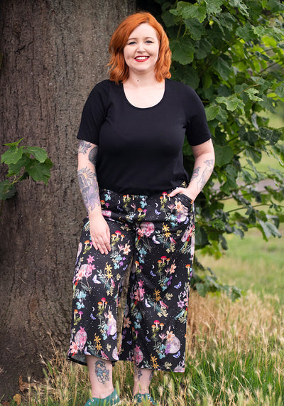 Zola Solid Black Cotton Bubble Hem Top