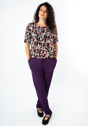 Zola Watercolour Animal Print Cotton Bubble Hem Top