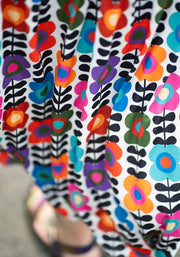 Zoya Retro Flower Print Tiered Hem Midaxi Dress