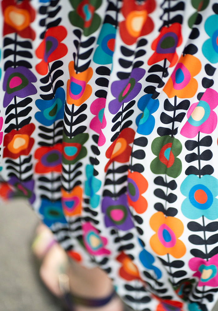 Zoya Retro Flower Print Tiered Hem Midaxi Dress