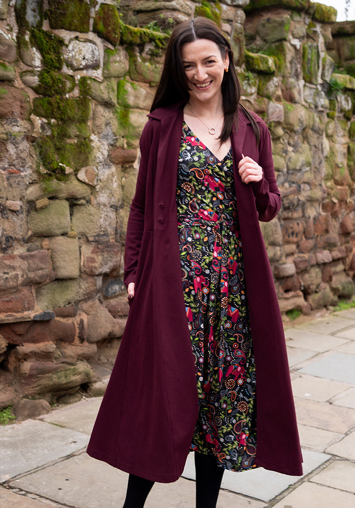 Sixth angle of Zuri Elephant Paisley Print Midi Dress