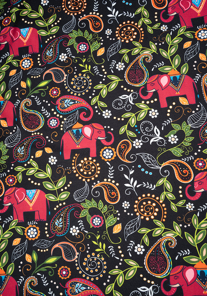 Second angle of Zuri Elephant Paisley Print Midi Dress