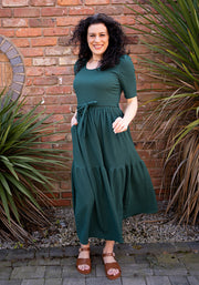 Bell Fern Green Tiered Hem Midaxi Dress