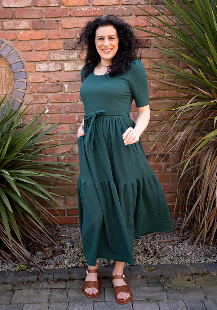 Bell Fern Green Tiered Hem Midaxi Dress