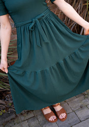 Bell Fern Green Tiered Hem Midaxi Dress
