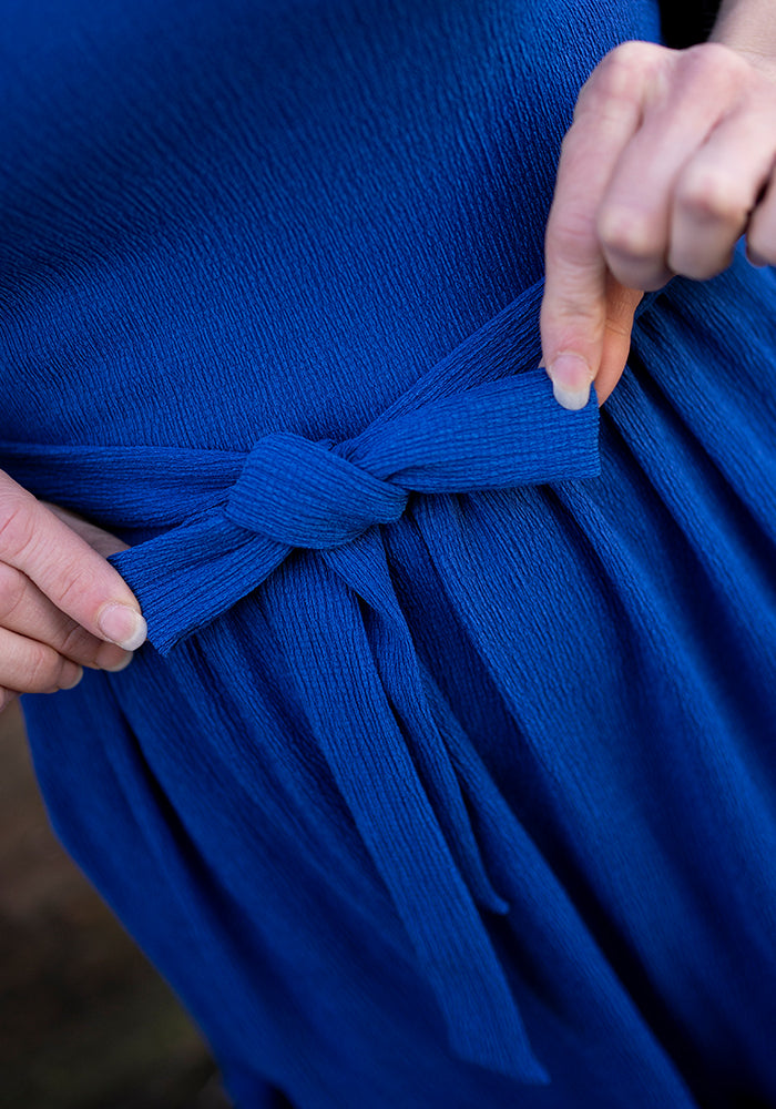 Seventh angle of Bell Royal Blue Tiered Hem Midaxi Dress