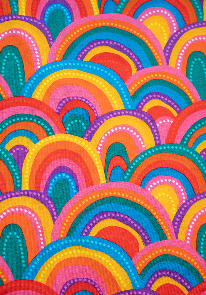 Bet Colourful Rainbow Print Cotton Midi Dress