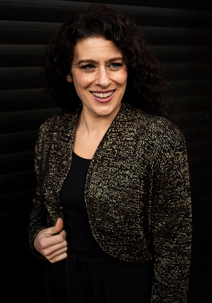 Black & Gold Lurex Bolero Cardigan