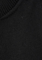 Black Fine Knit Scallop Cardigan