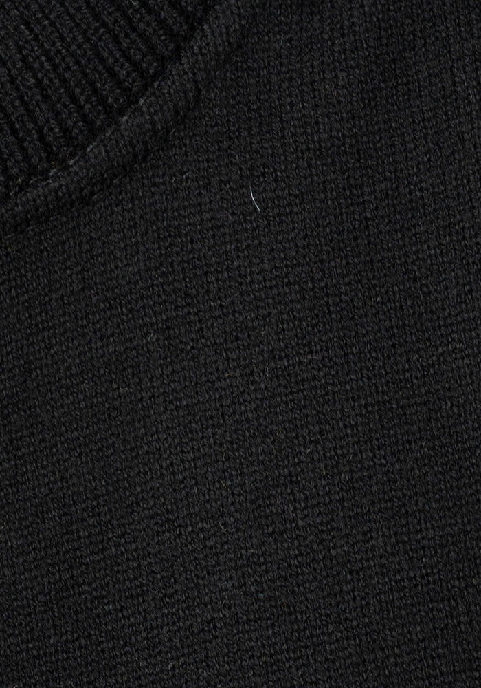 Black Fine Knit Scallop Cardigan