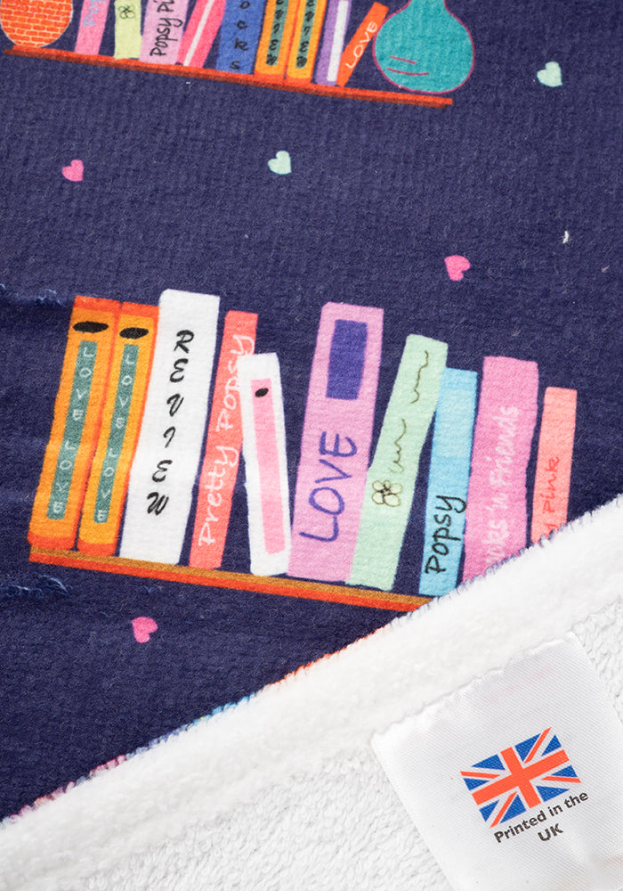 Third angle of Bookshelf Print Large Towel