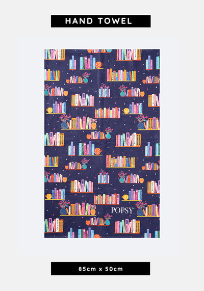 Bookshelf Print Hand Towel