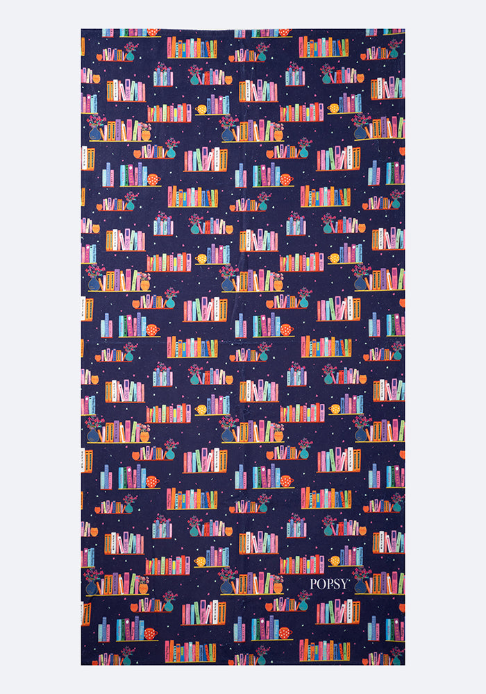 Front view of Bookshelf Print Large Towel