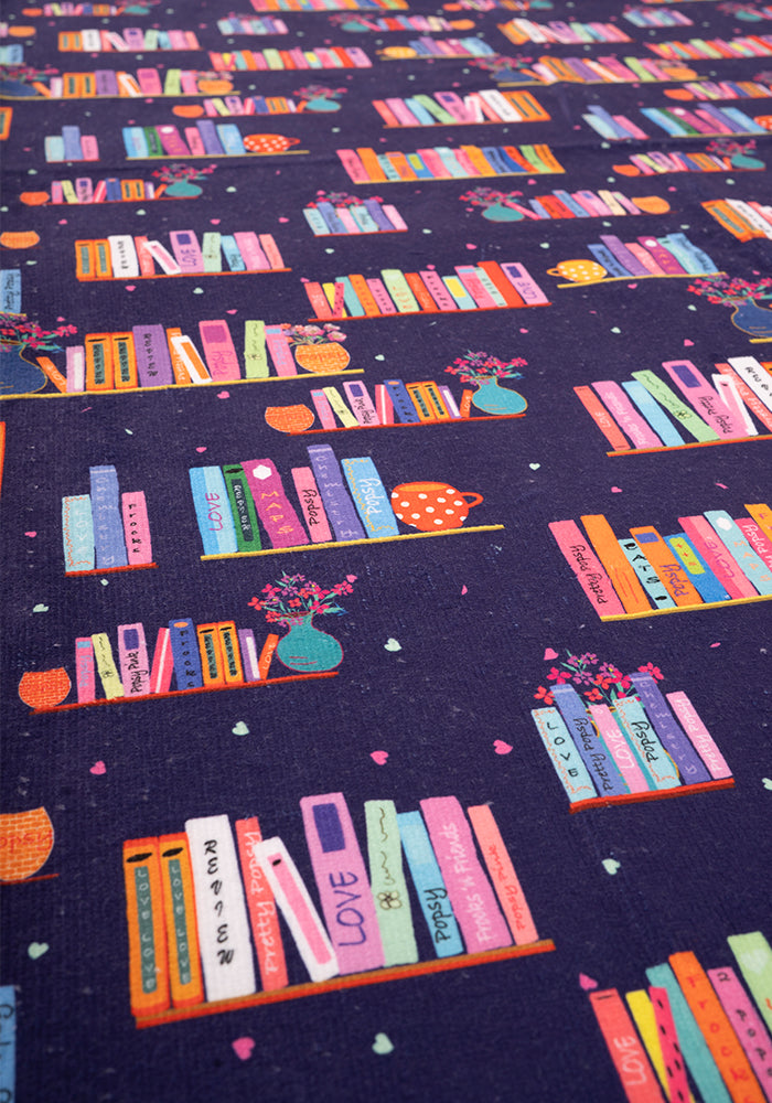 Fourth angle of Bookshelf Print Large Towel