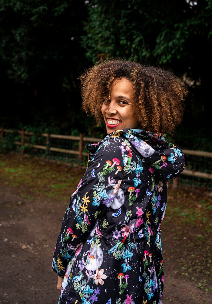 Fourth angle of Midnight Botanical Print Popsy Coat