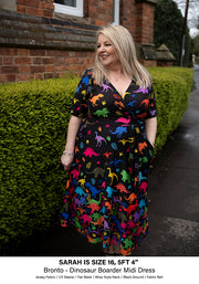 Bronto Dinosaur Border Print Midi Dress