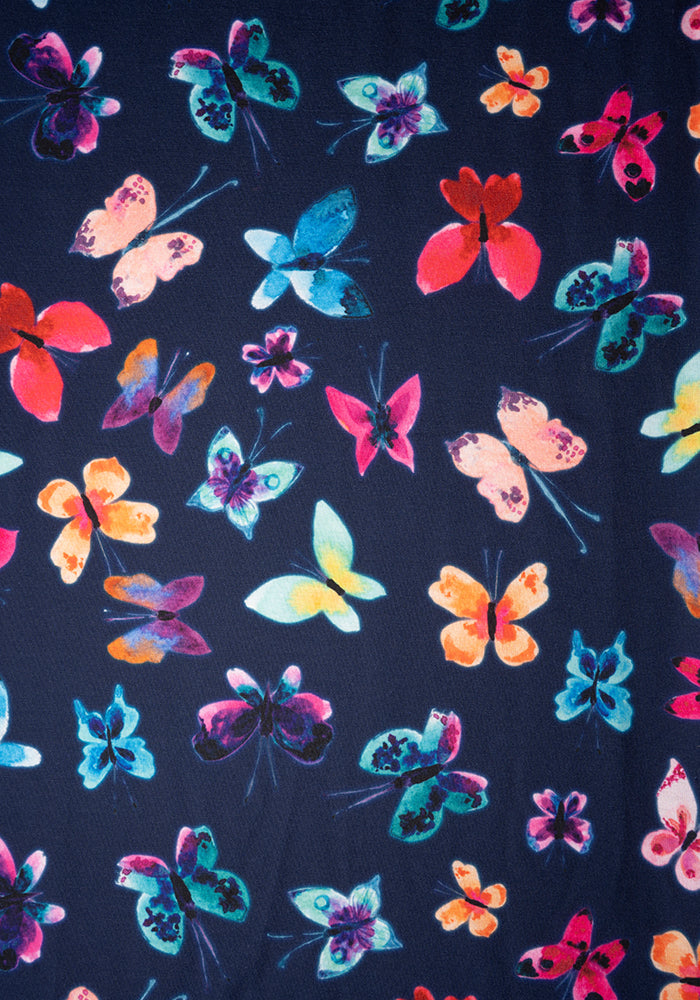 Charlie Pretty Butterflies Print Culotte Leg Jumpsuit