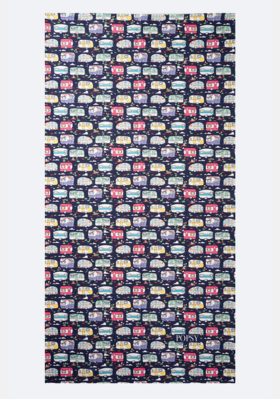 Caravan Print Large Towel