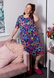 Carina Navy Starburst Print Nightshirt