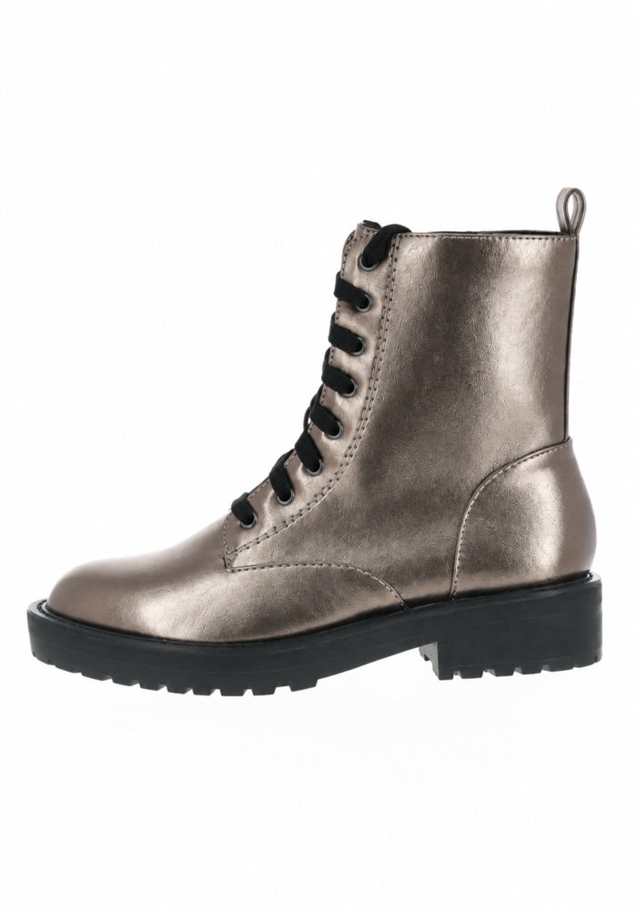 Pewter Metallic Lace Up Boot