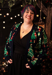 Christmas Tree Elves Knit Cardigan