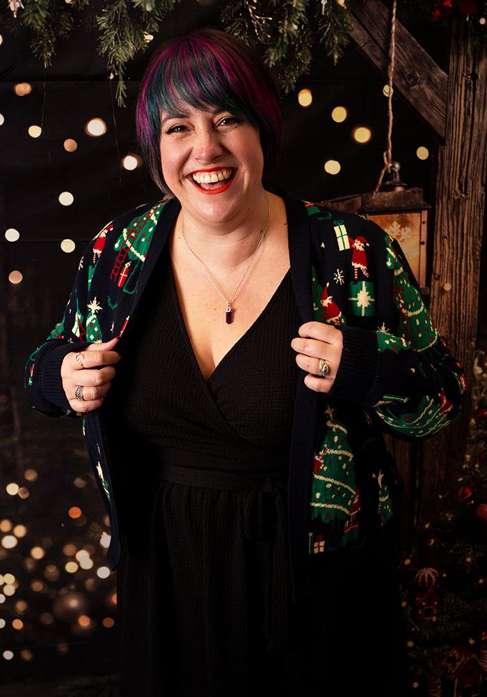 Christmas Tree Elves Knit Cardigan