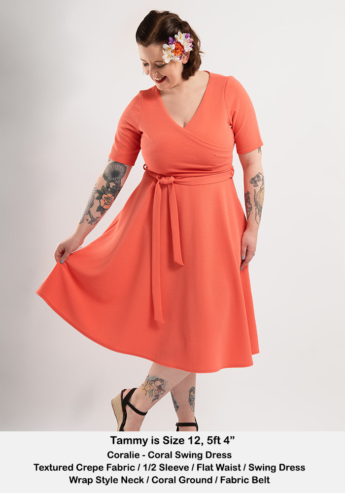Coralie Coral Swing Dress