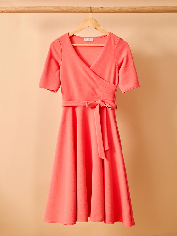 Coralie Coral Swing Dress