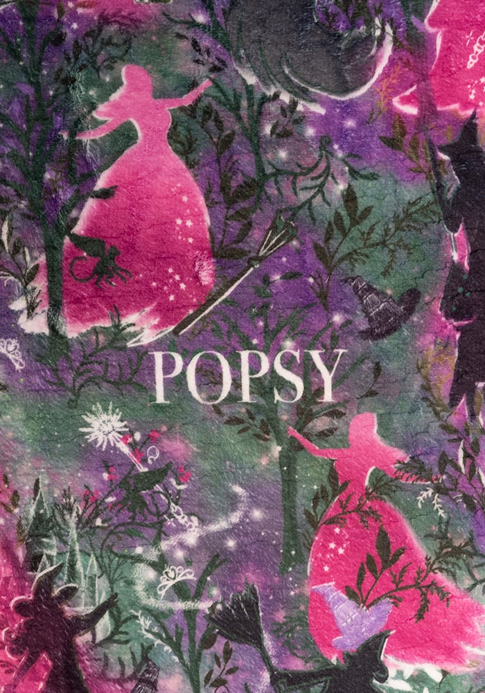 ** PRE-ORDER **Witches Print Pop-under Plush Blanket ** PRE-ORDER **