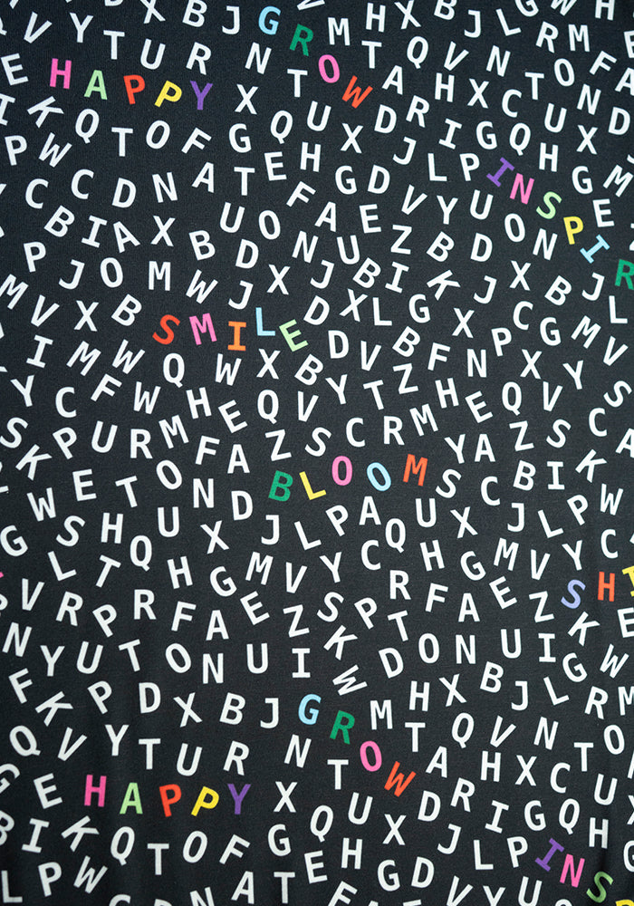 Danna Word Collage Print Midi Dress