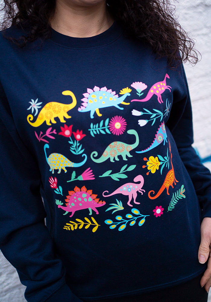Ninth angle of Dinosaur Print Sweatshirt (Navy)