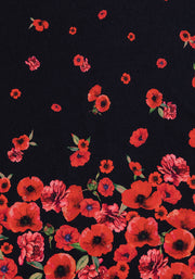 Ruby Poppy Border Print Midi Dress